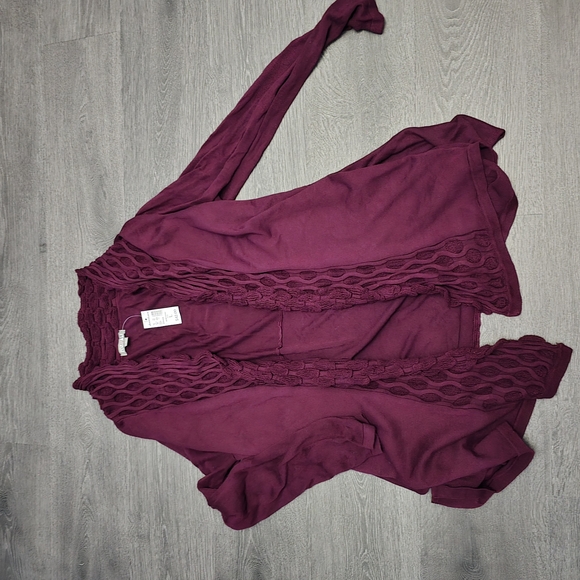 Roz & Ali Purple Open Front Cardigan NWT - Picture 3 of 7